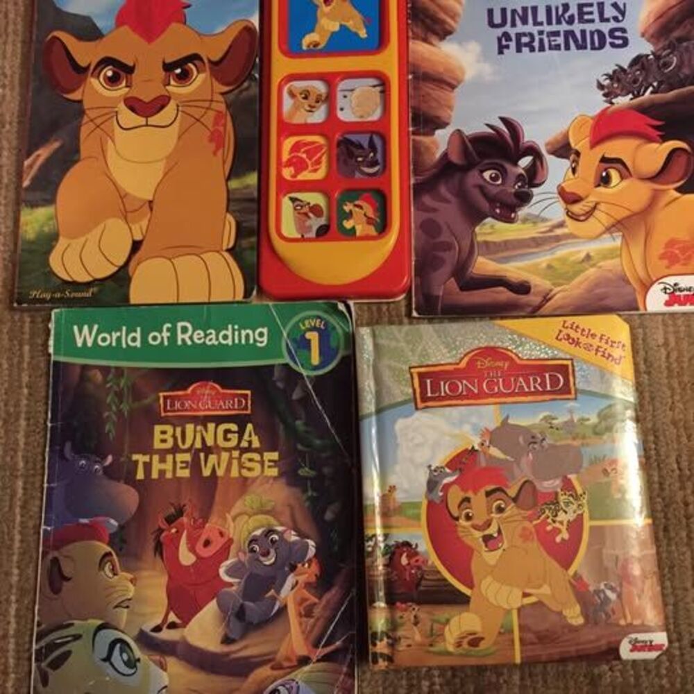 Dinosaurs, lion, cars books
